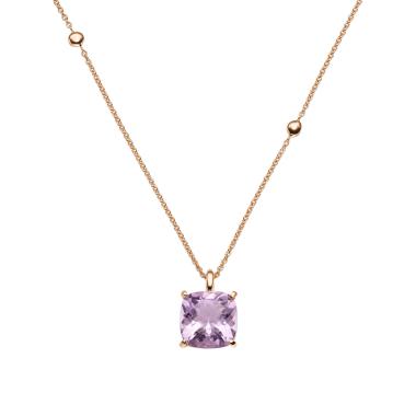 Halsschmuck, Roségold, Leo Wittwer Contemporary Amethyst Anhänger