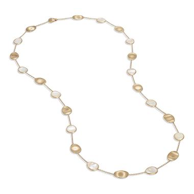 Halsschmuck, Gelbgold, Marco Bicego Lunaria Halskette Mother OF Pearl