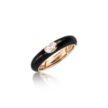 Ringe, Roségold, Adolfo Courrier Singles Black Ring